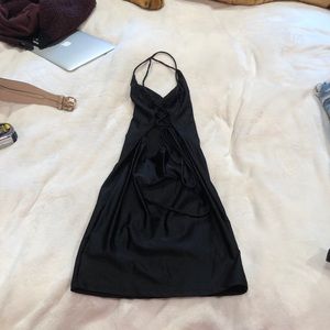 Black silky dress